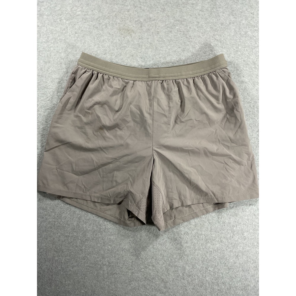 VRST Mens Kore Running Shorts Taupe Brown Size M 5 Inch Inseam Activewear 2401